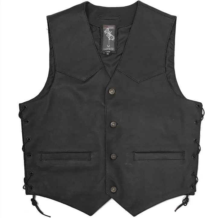 A-pro Chaleco de piel unisex para moto Chopper Custom American