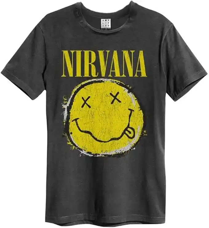 Amplified Nirvana-Worn out Logo Camiseta para Hombre