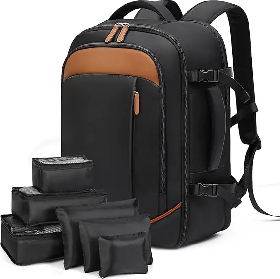 Lekespring Mochila Viaje Cabina Avion 40x20x25 | Mochila Viaje Mujer Hombre - Maletas de Viaje Cabina con 6 Bolsas Organizadoras - Vacaciones Negocios Viajes Escuela