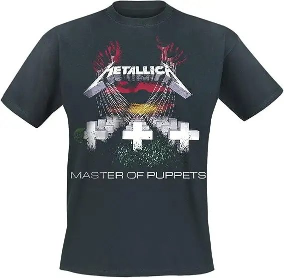 Metallica Master of Puppets Hombre Camiseta Negro Vorne Bedruckt, Hinten Bedruckt Regular
