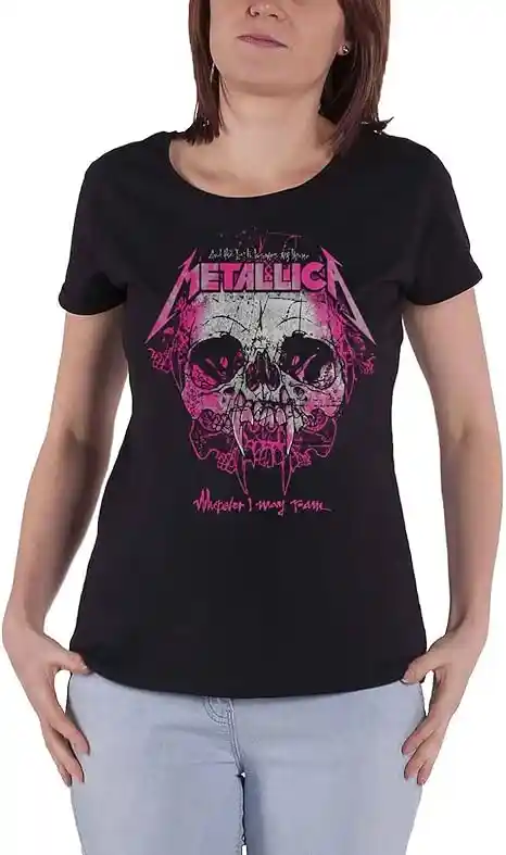 Metallica Wherever I May Roam Mujer Camiseta Negro Regular