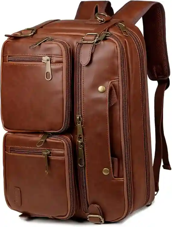 Mochila de piel sintética, maletín híbrido de 17 pulgadas, bolso para portátil para hombre, bolso de hombro para hombre, bolso de hombro multiusos, bolsa de trabajo para hombres HB-22