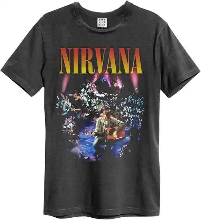 Nirvana Amplified Collection - Unplugged In New York Hombre Camiseta Gris Marengo Regular