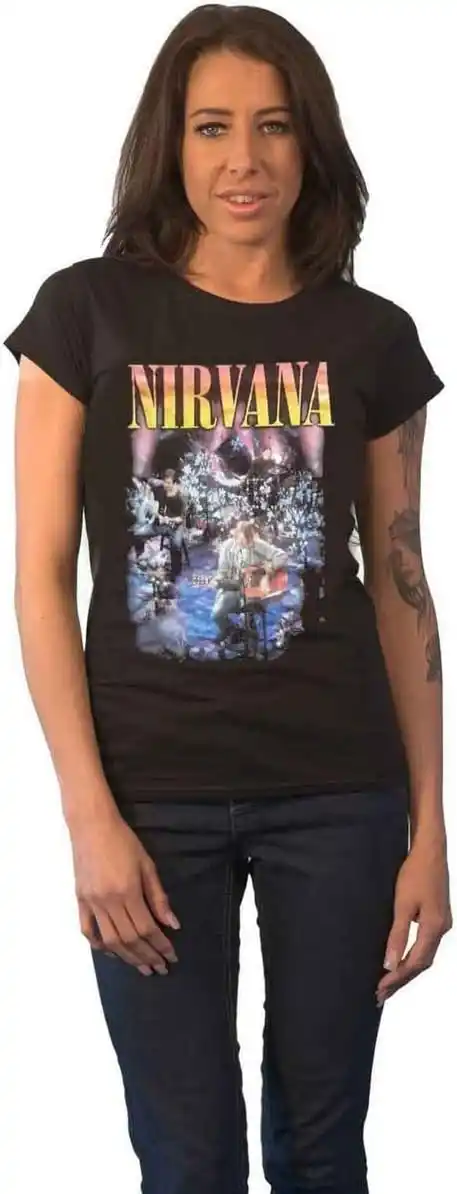 Nirvana - Camiseta Unplugged Fotografía de Algodón para Mujer