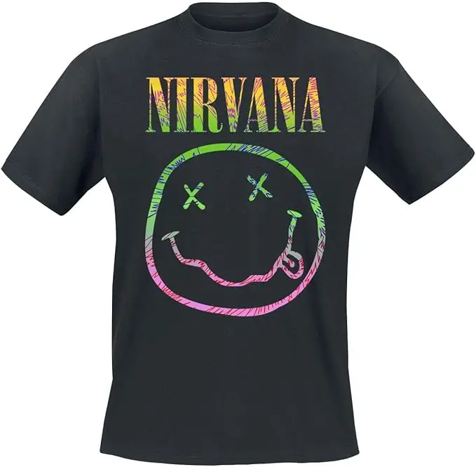 Nirvana Men's Sorbet Ray Smiley T-Shirt Black