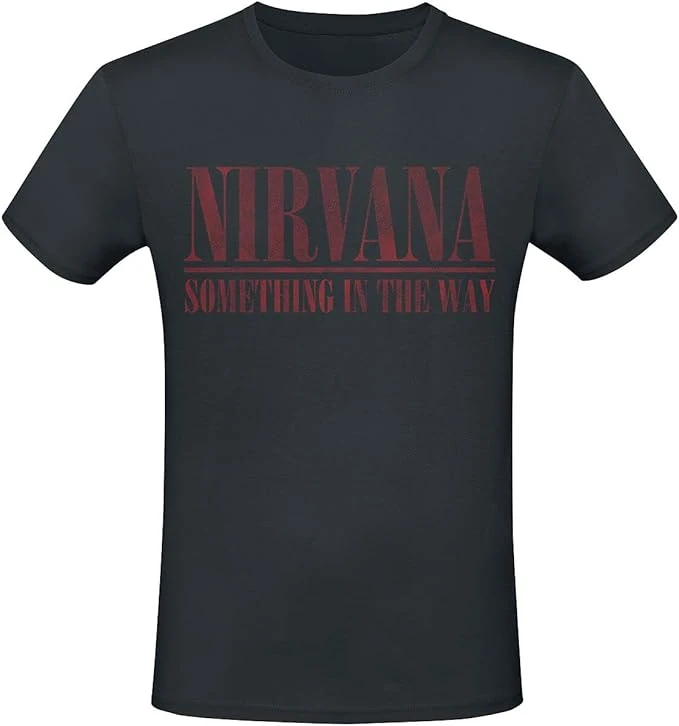 Nirvana Something In The Way Hombre Camiseta Negro Vorne Bedruckt Regular