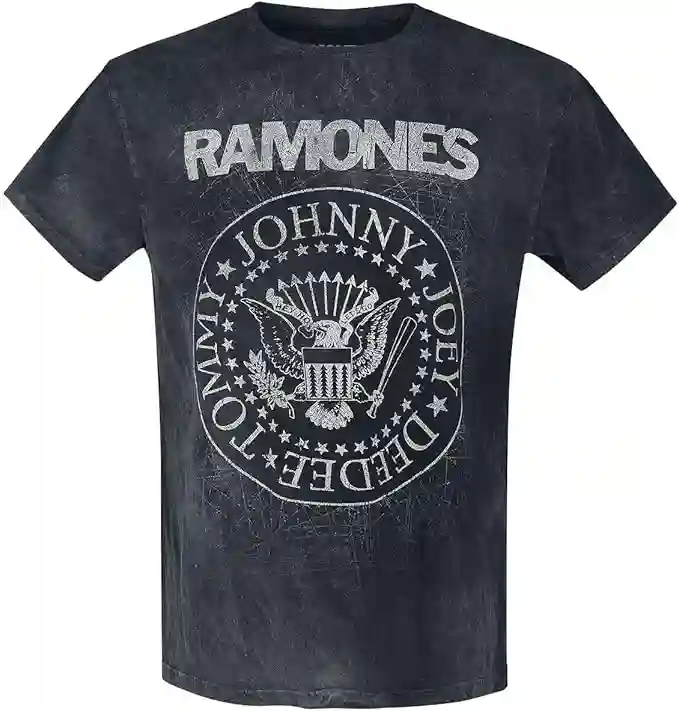 Ramones Hey Ho Let's Go Hombre Camiseta Negro Vorne Bedruckt, Hinten Bedruckt Regular