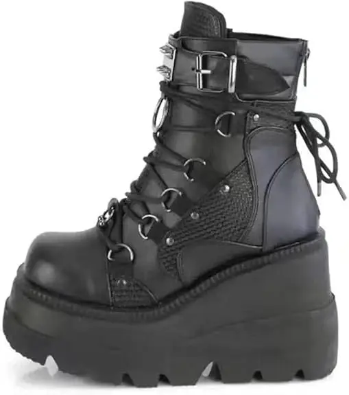 Pombas de vestir de mujeres Mary Jane zapatos Lolita Linda plataforma gótica Doble correa de tobillo Redondeo redondo Pombas de uniformes de tacón