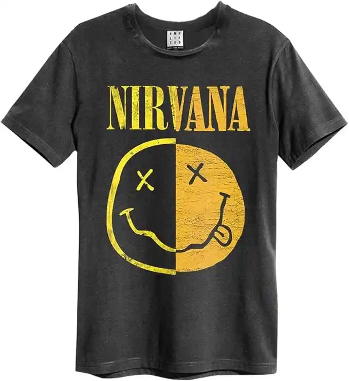 Amplified Camiseta Nirvana Spliced Logo Charcoal