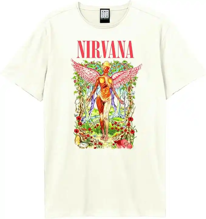 Amplified Unisex Band T-Shirt - Nirvana - In Utero Wilderness, Vintage-White