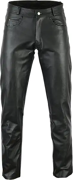 Bikers Gear Australia - Pantalones vaqueros de cuero suave para hombre, estilo Rock and Roll, cómodos, hechos de cuero de primera calidad para comodidad Fi