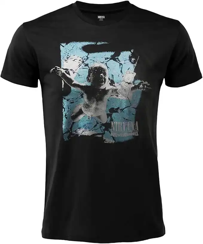 Camiseta Nirvana Nevermind. Camiseta Rock Oficial Negro