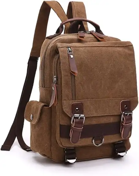 LOSMILE Mochila Hombres Mujer Lona Bolso de Bandolera La Bolsa de Mensajero Bolsa de Lona Bolsa de Hombro Messenger Bag BackPack