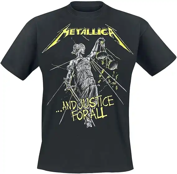 Metallica and Justice For All Tracks_Men_bl_TS: L Camiseta para Hombre
