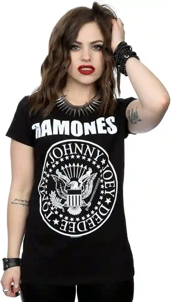 Ramones Mujer Presidential Seal Camiseta Small Negro