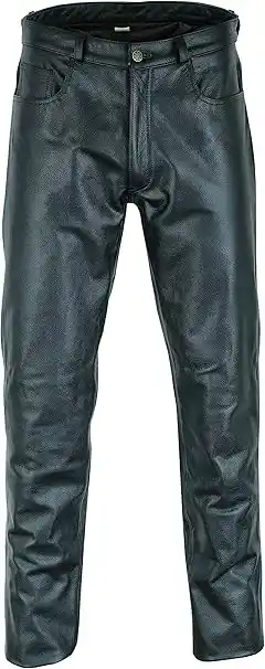 Texpeed Pantalones de Cuero para Hombre - Pantalón Motero Negro tamaños