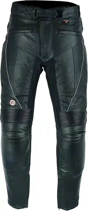 Texpeed Pantalones de moto cuero - Hombre Impermeable Motocicleta de turismo para de con auténtica protección de armadura de motociclista CE