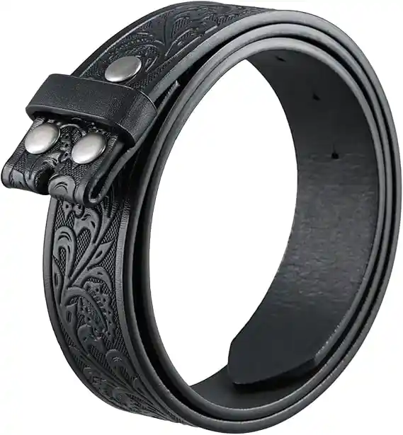 Wisebom Correa de cuero occidental para hombre mujer, 3.7cm×120cm moda retrò cinturones cuero Con hebilla ajustable, cinturón de cuero sin hebilla Se puede combinar con jeans y faldas