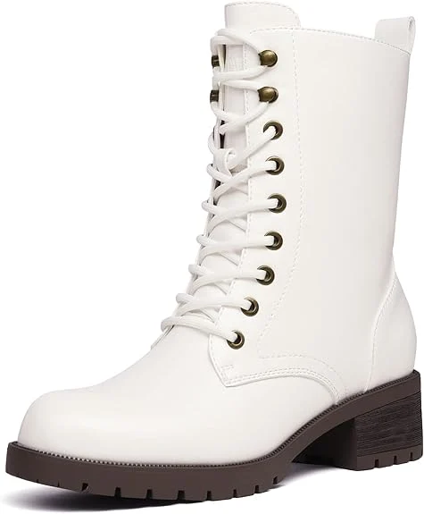 DREAM PAIRS Dmb214, Botas de Combate Mujer