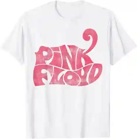Oficial Pink Floyd Logo Retro Blanco Rock Álbumes Música Camiseta
