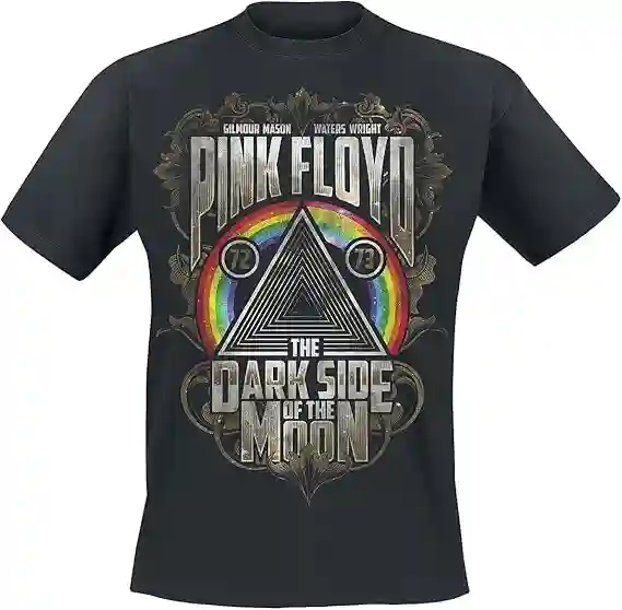 Pink Floyd Dark Side - Gold Leaves Hombre Camiseta Negro Regular