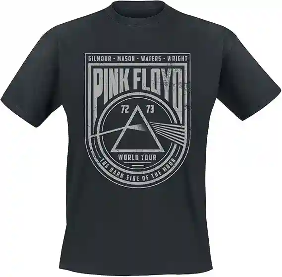 Pink Floyd World Tour Hombre Camiseta Negro Regular