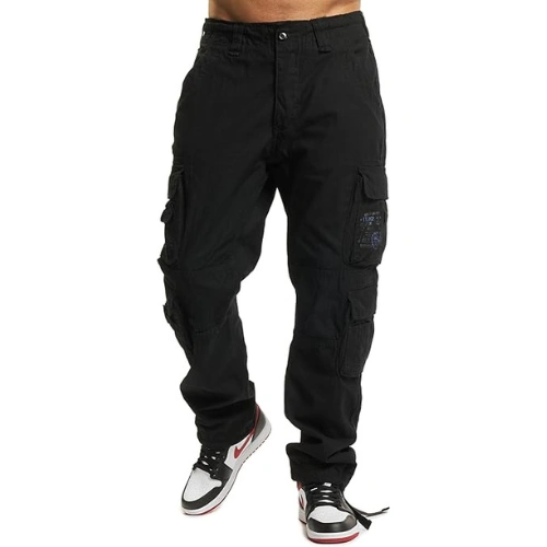 Brandit Pure Vintage Hombre Pantalones Cargo Negro Ancho
