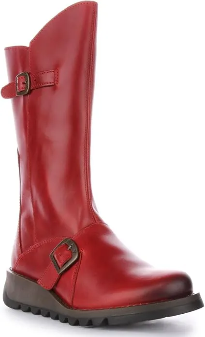 Fly London Mes Leather - Botas de Cuero para Mujer